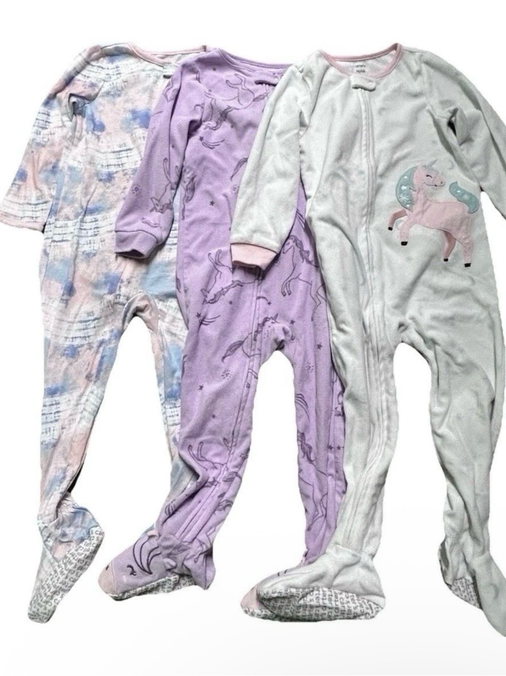 Toddler Girl Footie Pajamas 2 Fleece Winter Cold Weather Size 4T